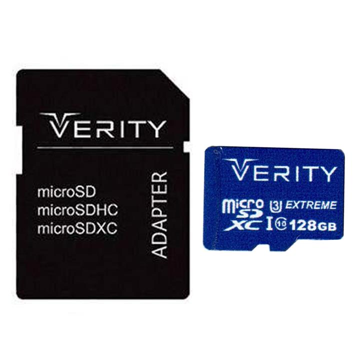 کارت حافظه microSDXC وریتی مدل 4K کلاس 10 استاندارد UHS-I U3 سرعت 80MBps ظرفیت 128 گیگابایت به همراه آداپتور SD